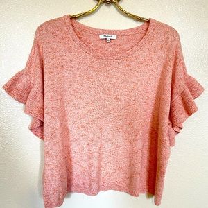Madewell ruffle sleeve sweater shirt